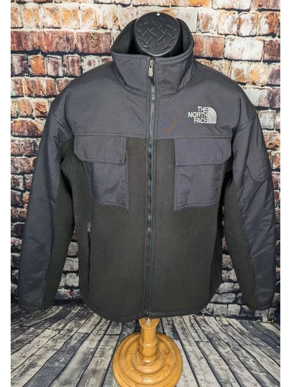 The North Face Salinas Thick Heavyweight Fleece Jacket Black Mens Large Denali